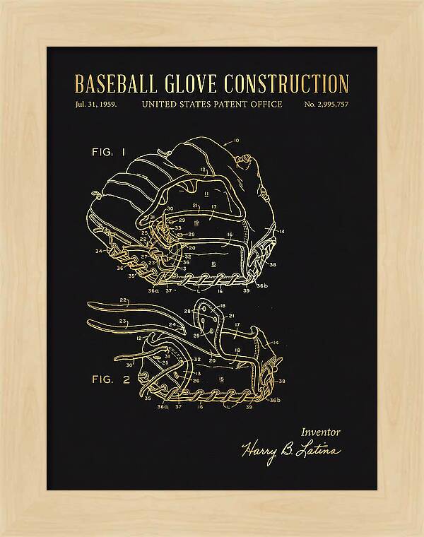 Baseball Glove Construction Gold Patent Us2995757a