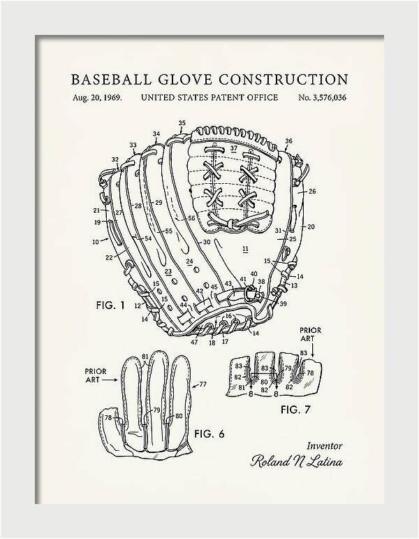 Baseball Glove Construction Minimalist Patent Us3576036a