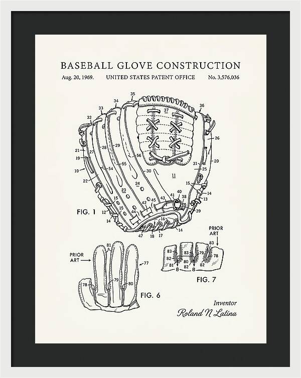 Baseball Glove Construction Minimalist Patent Us3576036a