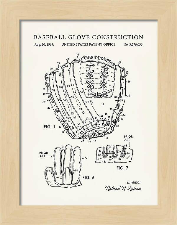Baseball Glove Construction Minimalist Patent Us3576036a