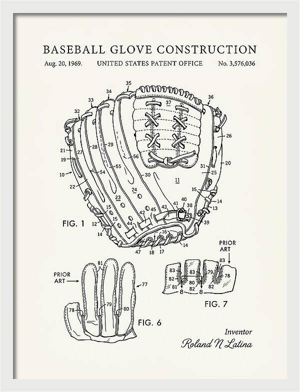 Baseball Glove Construction Minimalist Patent Us3576036a
