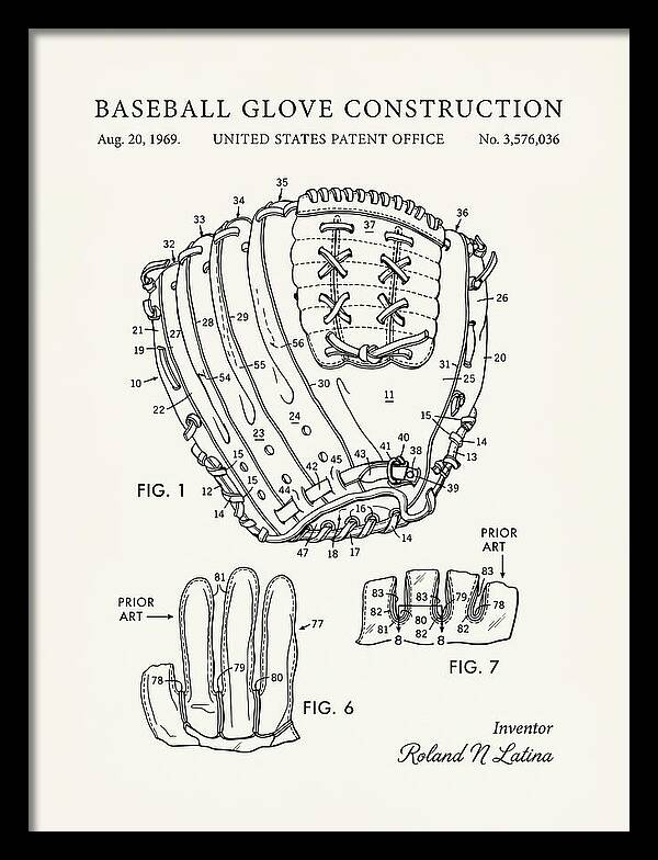 Baseball Glove Construction Minimalist Patent Us3576036a