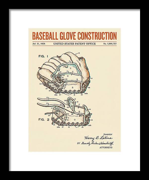 Baseball Glove Construction Retro Patent Us2995757a