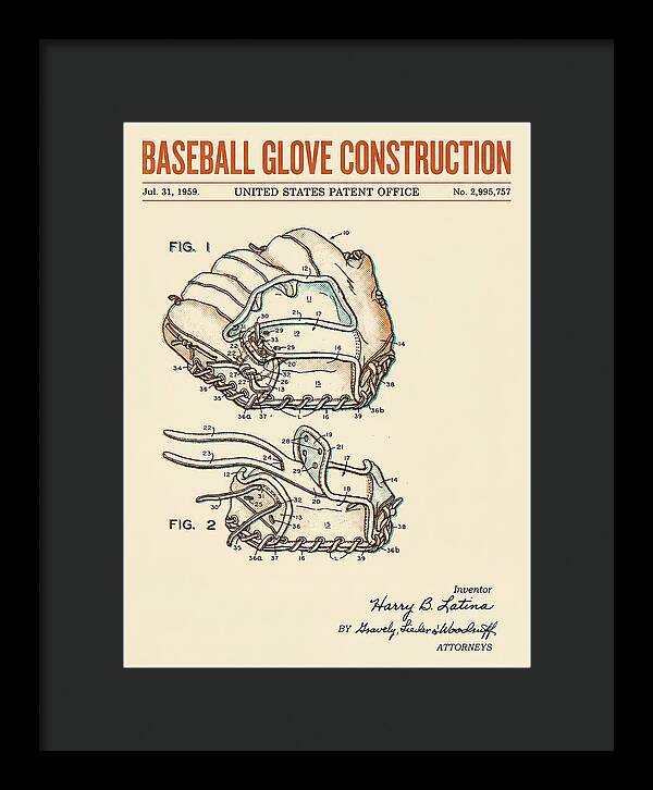 Baseball Glove Construction Retro Patent Us2995757a