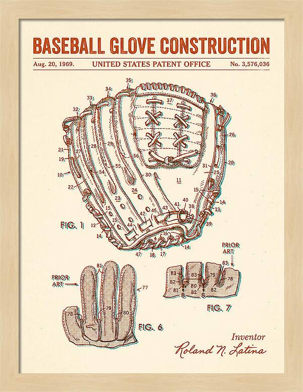 Baseball Glove Construction Retro Patent Us3576036a