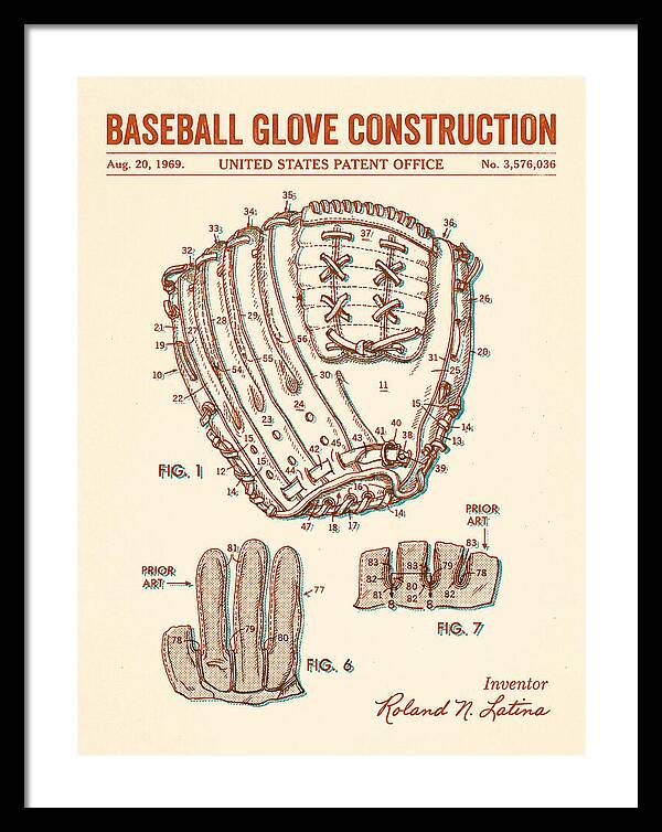 Baseball Glove Construction Retro Patent Us3576036a