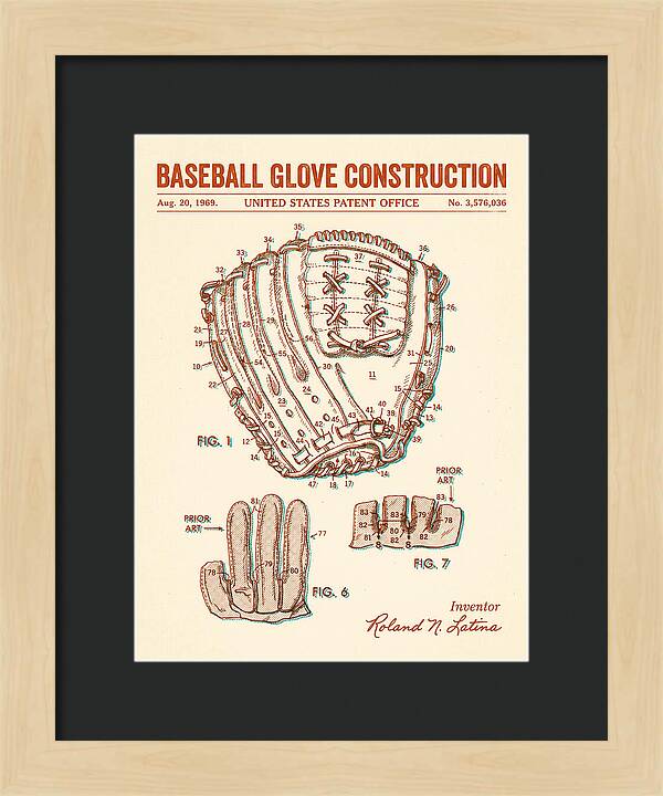 Baseball Glove Construction Retro Patent Us3576036a