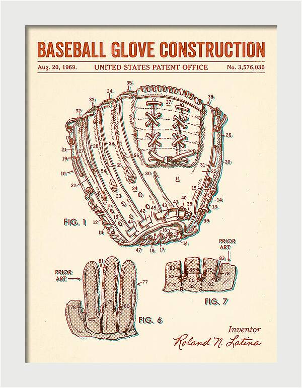 Baseball Glove Construction Retro Patent Us3576036a