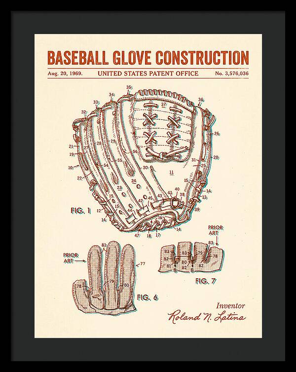 Baseball Glove Construction Retro Patent Us3576036a