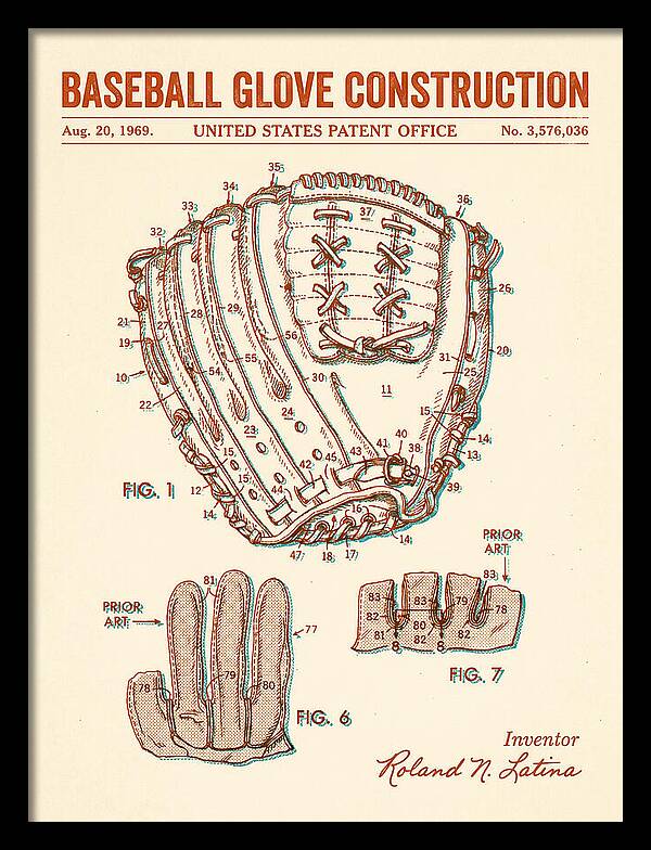 Baseball Glove Construction Retro Patent Us3576036a