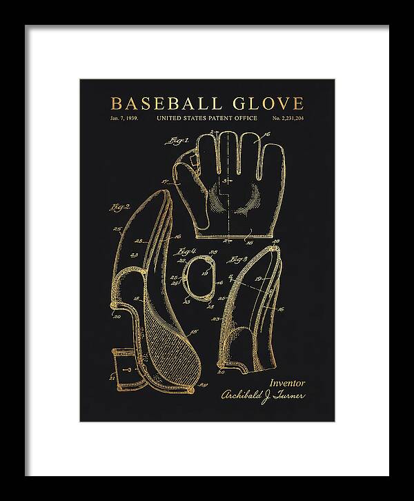 Baseball Glove Gold Patent Us2231204a