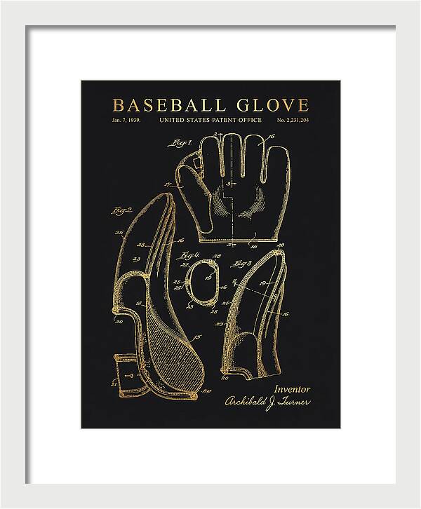 Baseball Glove Gold Patent Us2231204a