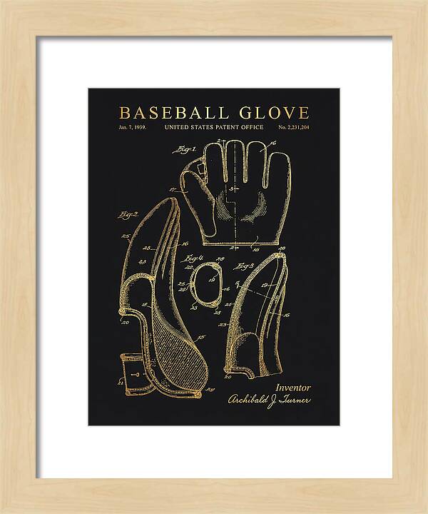 Baseball Glove Gold Patent Us2231204a