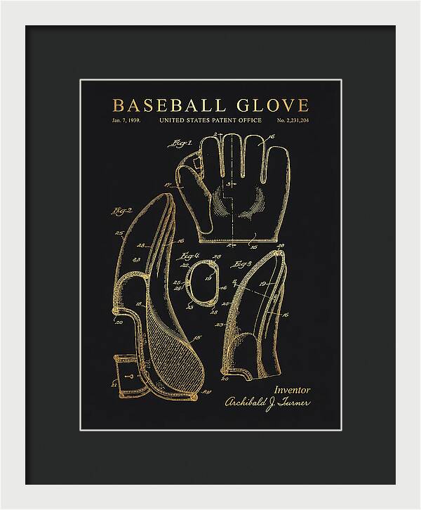 Baseball Glove Gold Patent Us2231204a