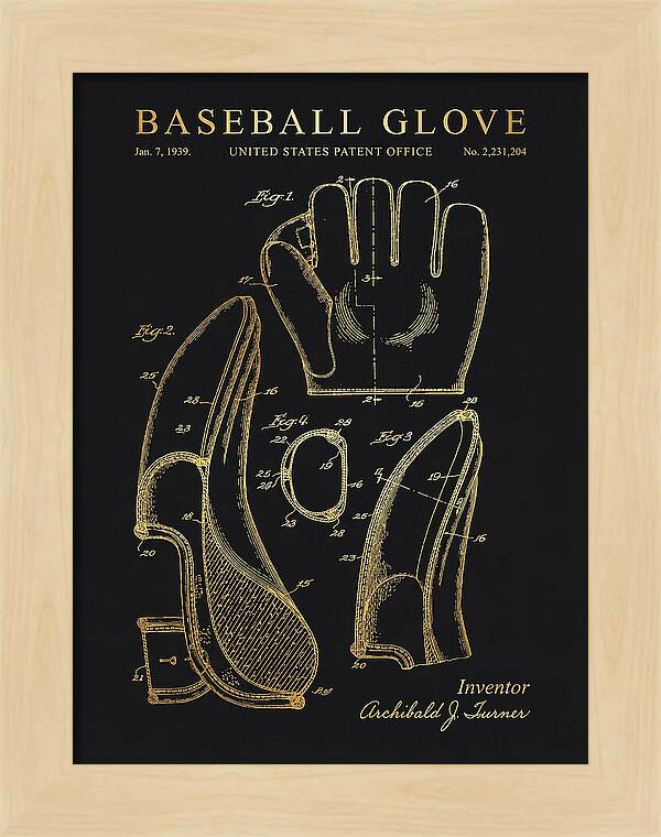 Baseball Glove Gold Patent Us2231204a
