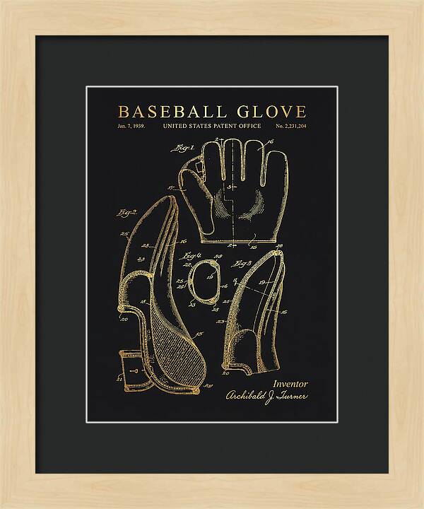 Baseball Glove Gold Patent Us2231204a
