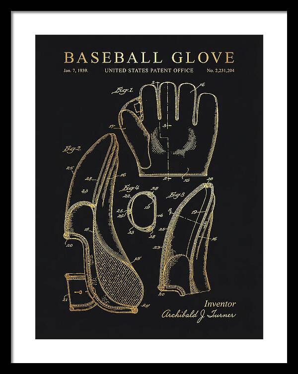Baseball Glove Gold Patent Us2231204a