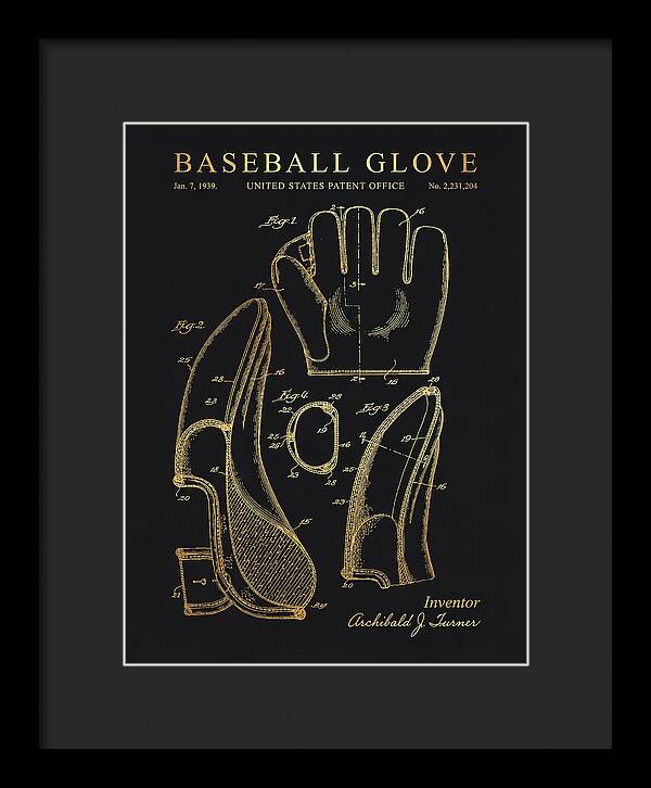 Baseball Glove Gold Patent Us2231204a