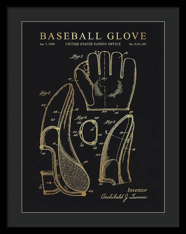 Baseball Glove Gold Patent Us2231204a