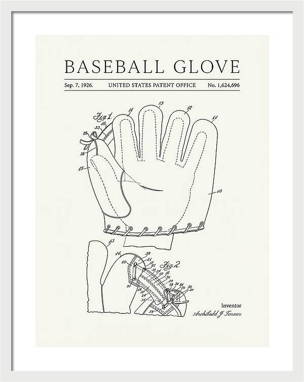 Baseball Glove Minimalist Patent Us1624696a