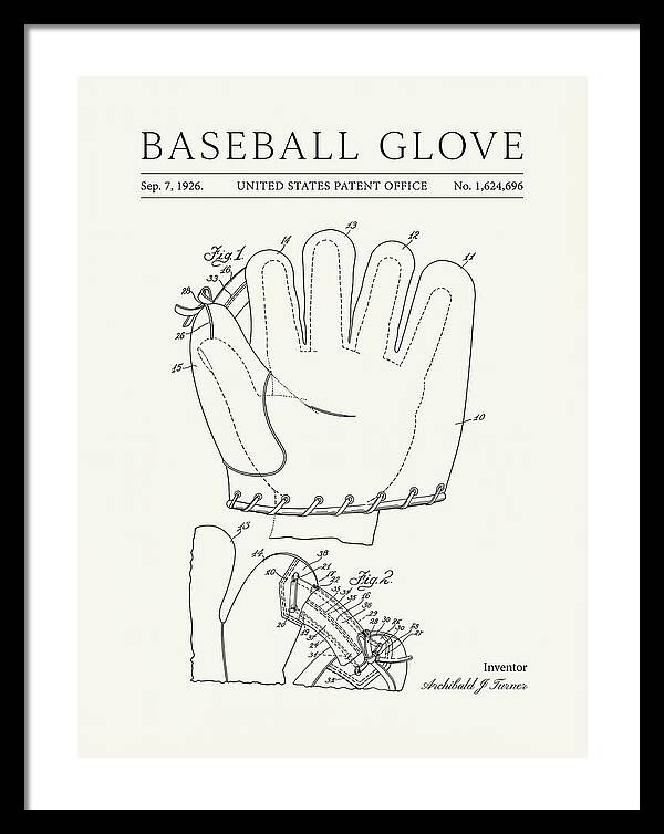 Baseball Glove Minimalist Patent Us1624696a