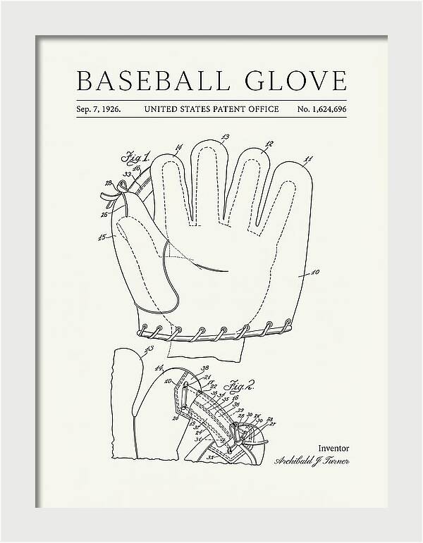 Baseball Glove Minimalist Patent Us1624696a