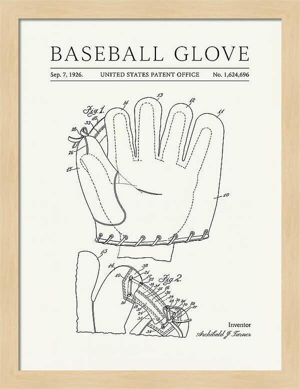 Baseball Glove Minimalist Patent Us1624696a