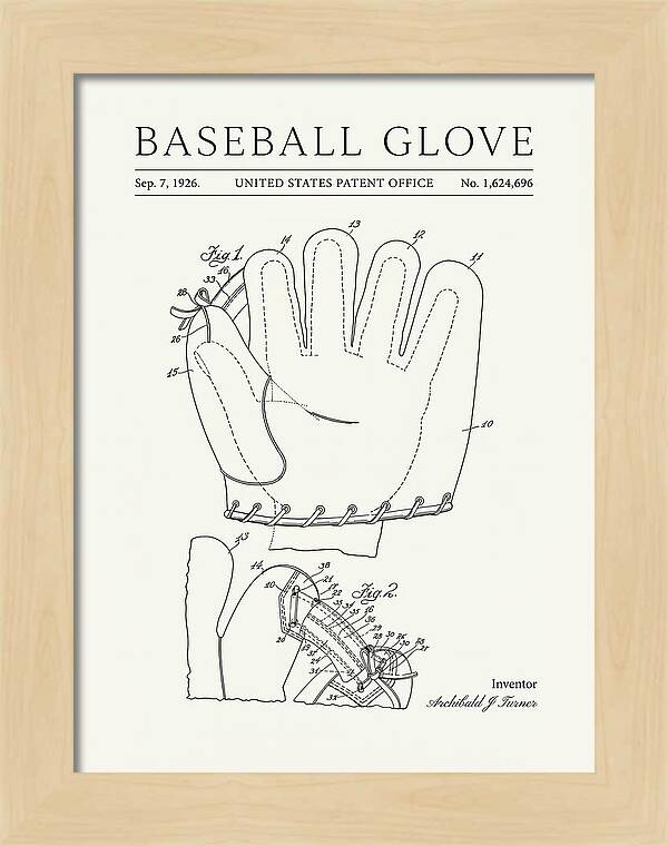 Baseball Glove Minimalist Patent Us1624696a