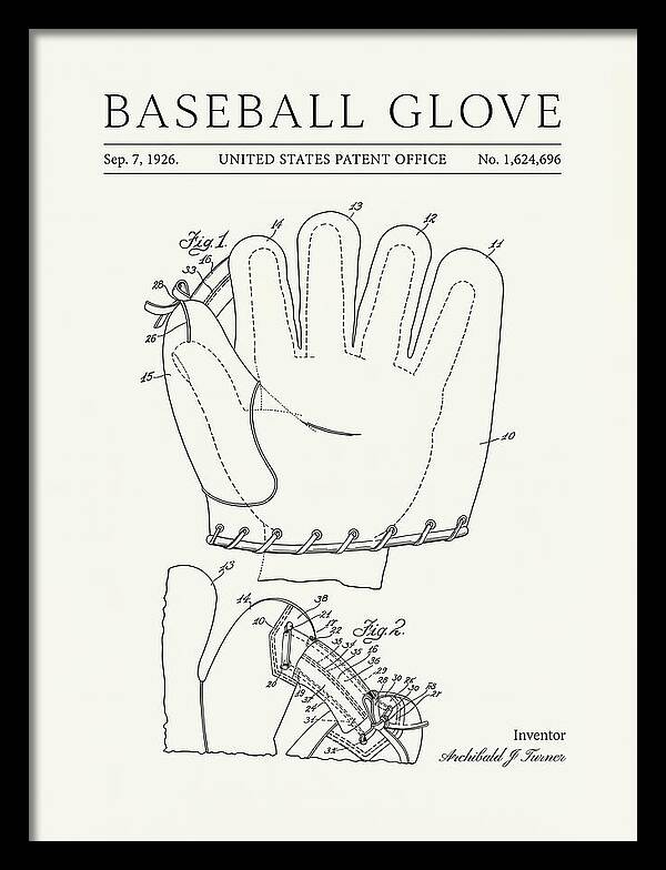 Baseball Glove Minimalist Patent Us1624696a