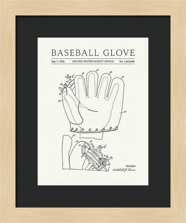 Baseball Glove Minimalist Patent Us1624696a
