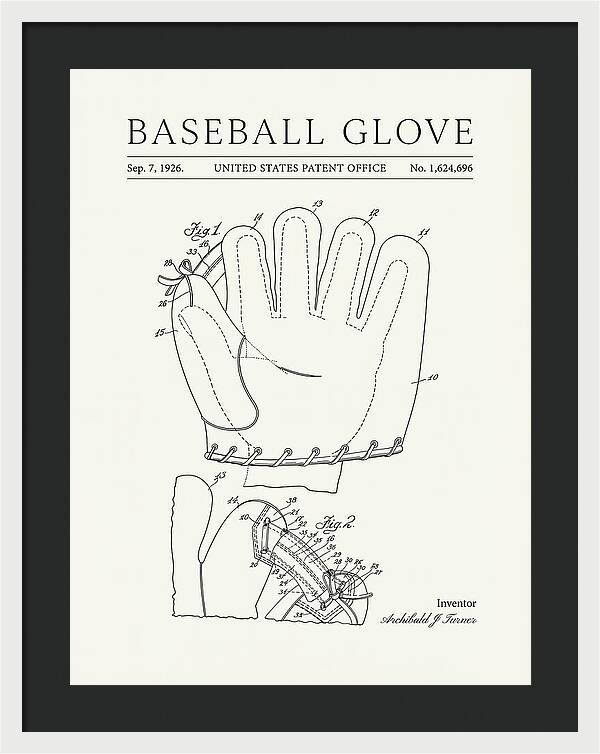 Baseball Glove Minimalist Patent Us1624696a