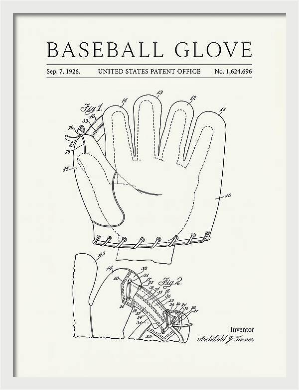 Baseball Glove Minimalist Patent Us1624696a