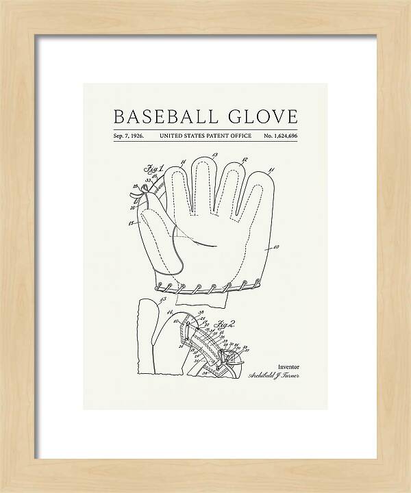 Baseball Glove Minimalist Patent Us1624696a