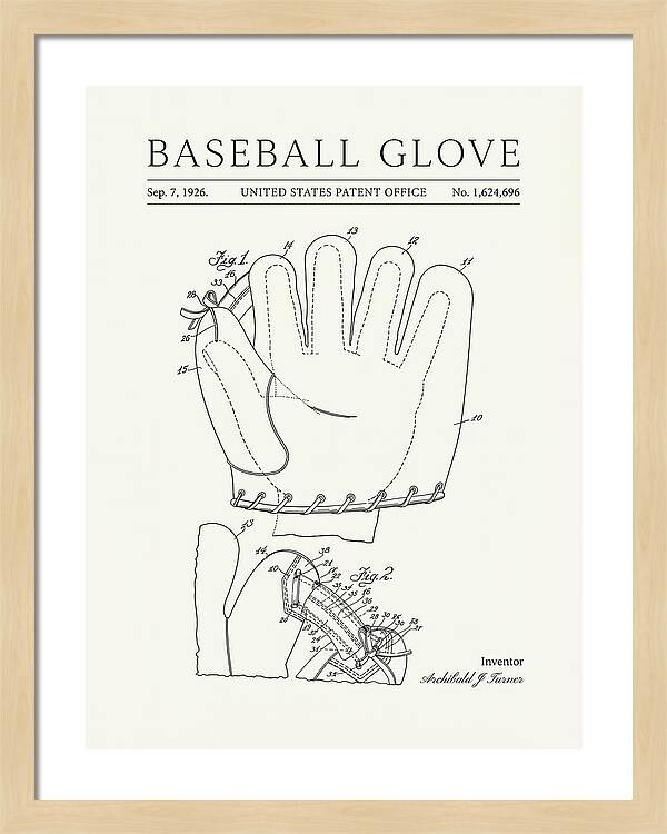 Baseball Glove Minimalist Patent Us1624696a