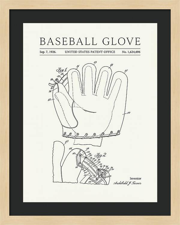 Baseball Glove Minimalist Patent Us1624696a