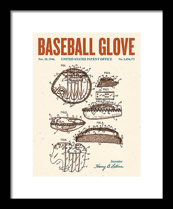 Baseball Glove Retro Patent Us2434171a