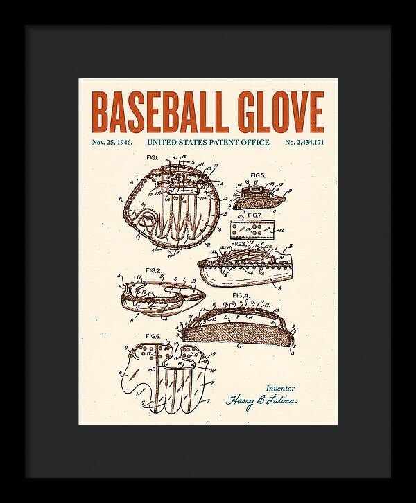 Baseball Glove Retro Patent Us2434171a