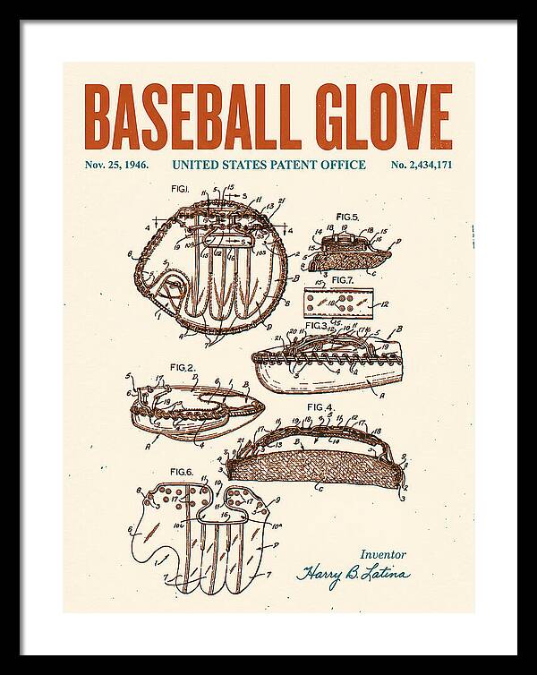 Baseball Glove Retro Patent Us2434171a