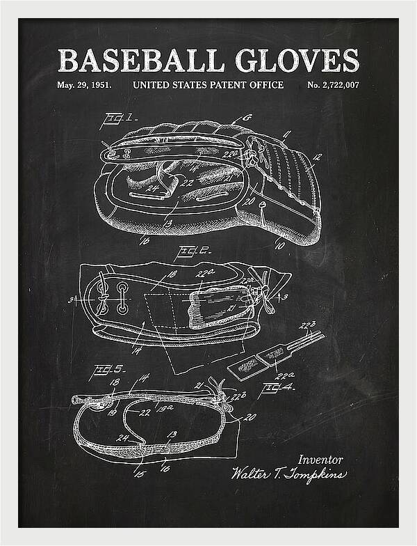 Baseball Gloves Chalkboard Patent Us2722007a