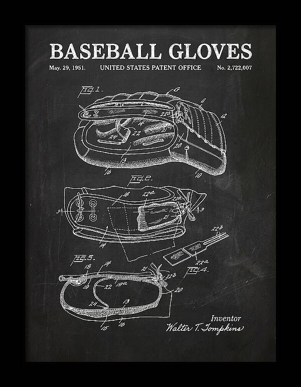 Baseball Gloves Chalkboard Patent Us2722007a