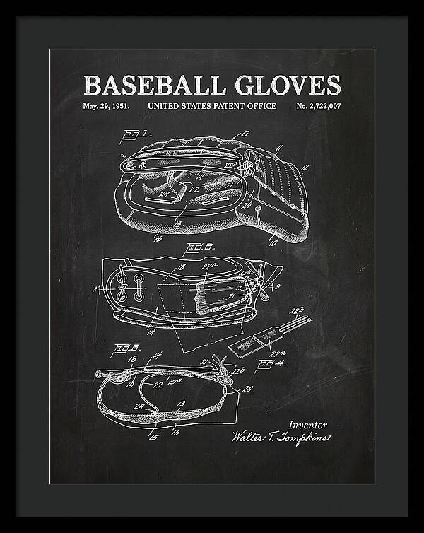 Baseball Gloves Chalkboard Patent Us2722007a