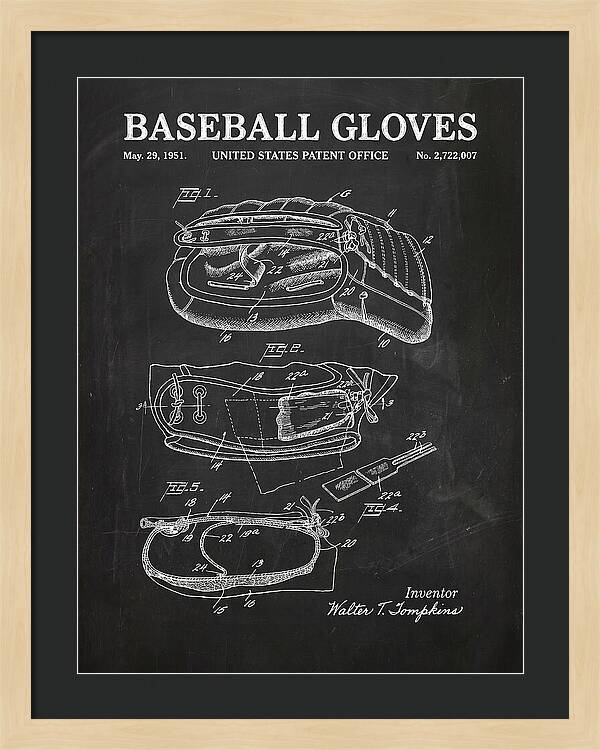 Baseball Gloves Chalkboard Patent Us2722007a