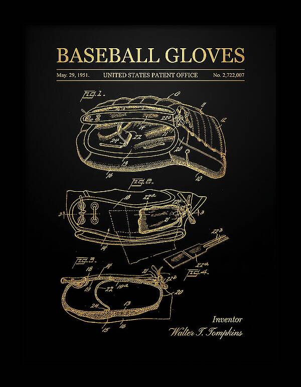 Baseball Gloves Gold Patent Us2722007a