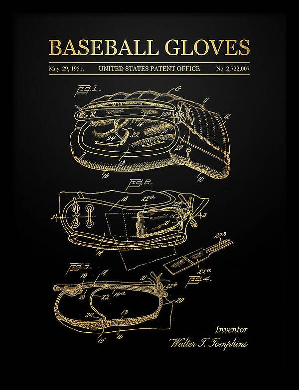 Baseball Gloves Gold Patent Us2722007a