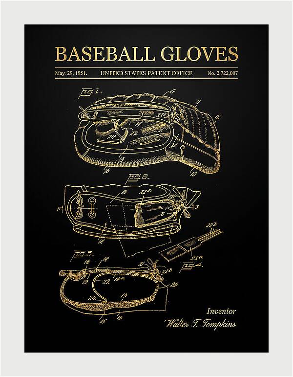 Baseball Gloves Gold Patent Us2722007a