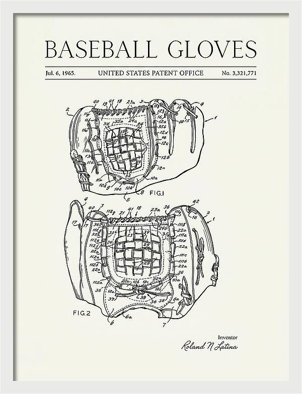 Baseball Gloves Minimalist Patent Us3321771a