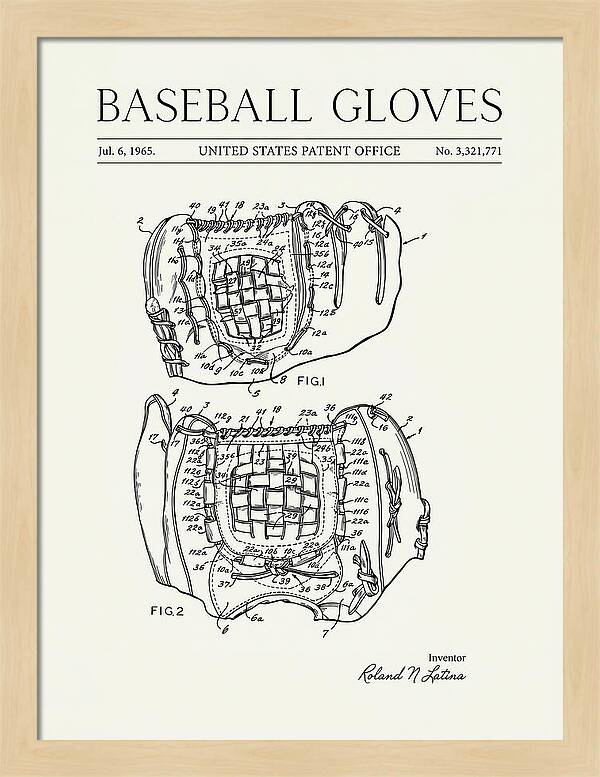 Baseball Gloves Minimalist Patent Us3321771a