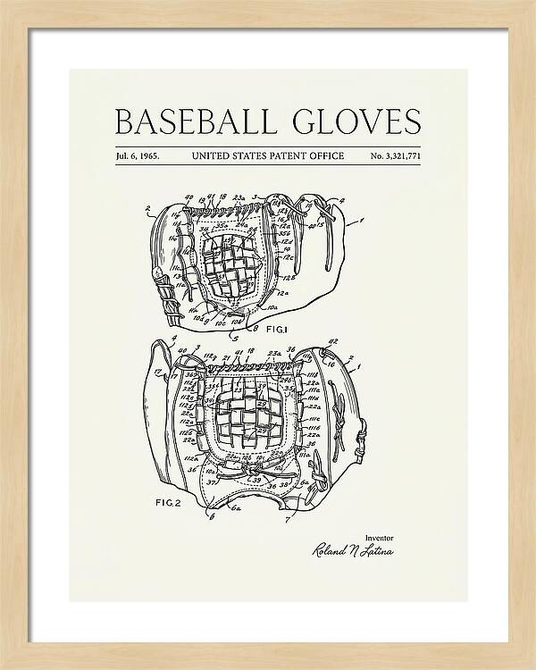 Baseball Gloves Minimalist Patent Us3321771a
