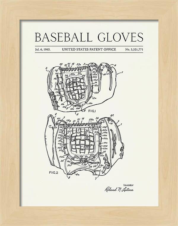 Baseball Gloves Minimalist Patent Us3321771a