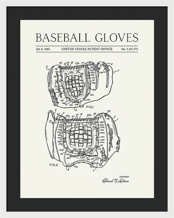 Baseball Gloves Minimalist Patent Us3321771a